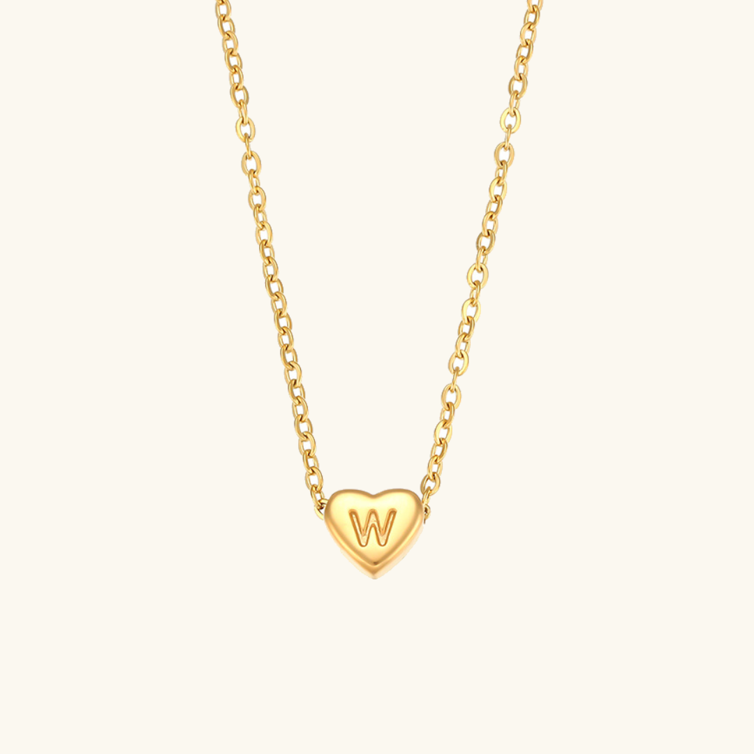 Herz - Anfangsbuchstabe Gold Halskette