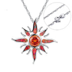 Yani – Kette Sonnenstrahl-Anhänger aus Feueropal & Granat