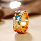 Isolde – Ring mit handgemalten Blumenmotiven