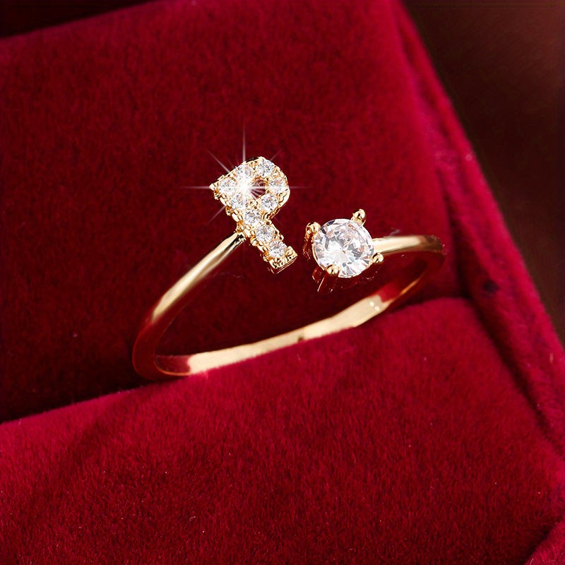 Nova – Moderner offener Ring mit Initiale