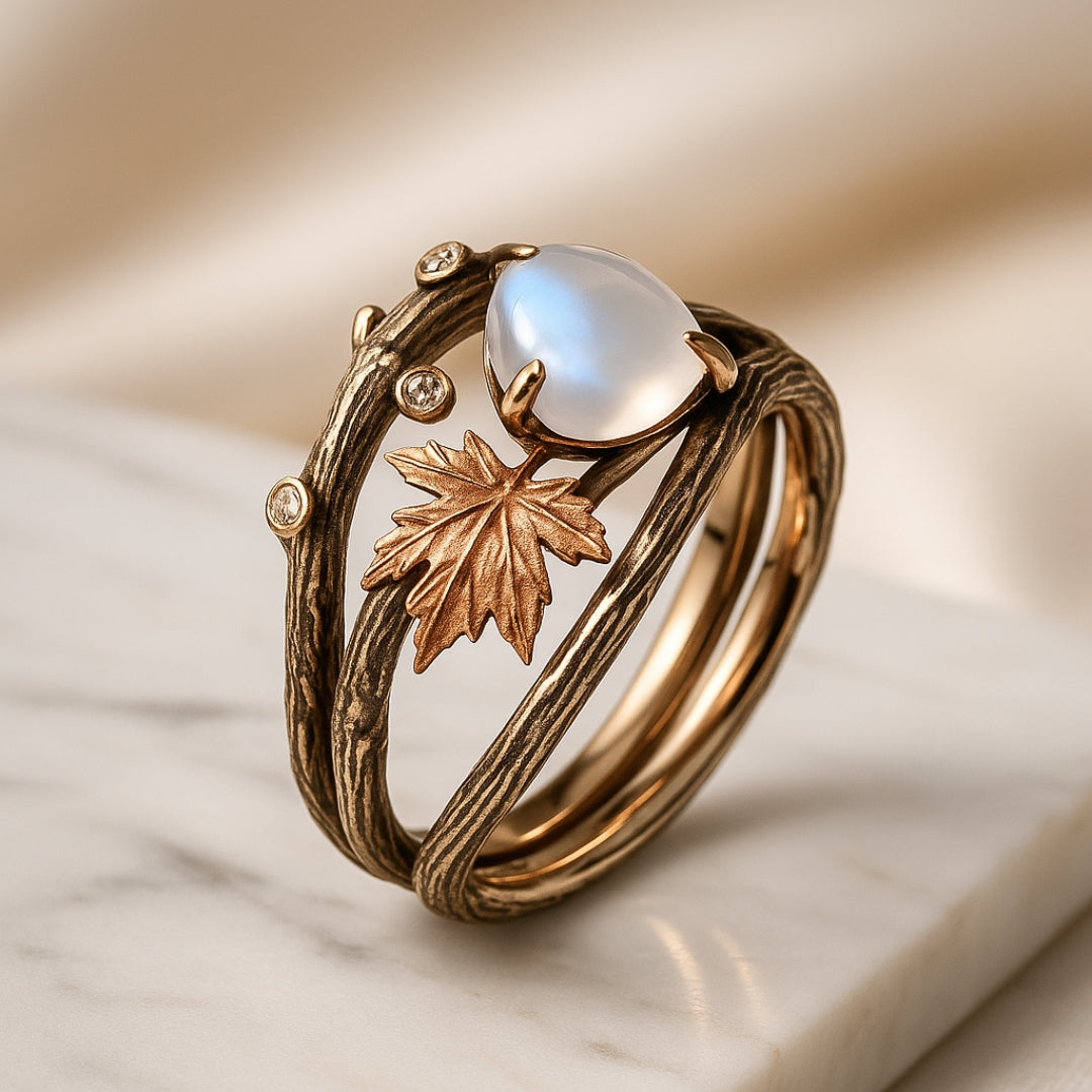 Celestia – Ring mit Mondstein und natürlichem Charme