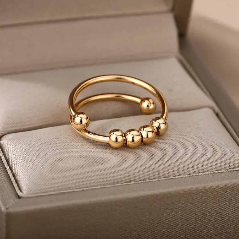 Maelis – Anti-Stress-Ring mit Drehenden Perlen