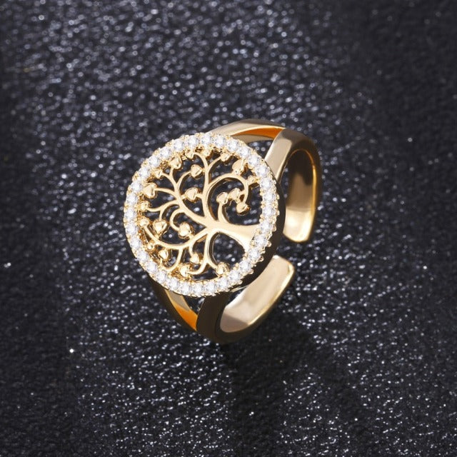 Yelina – Ring Lebensbaum in Gold oder Silber