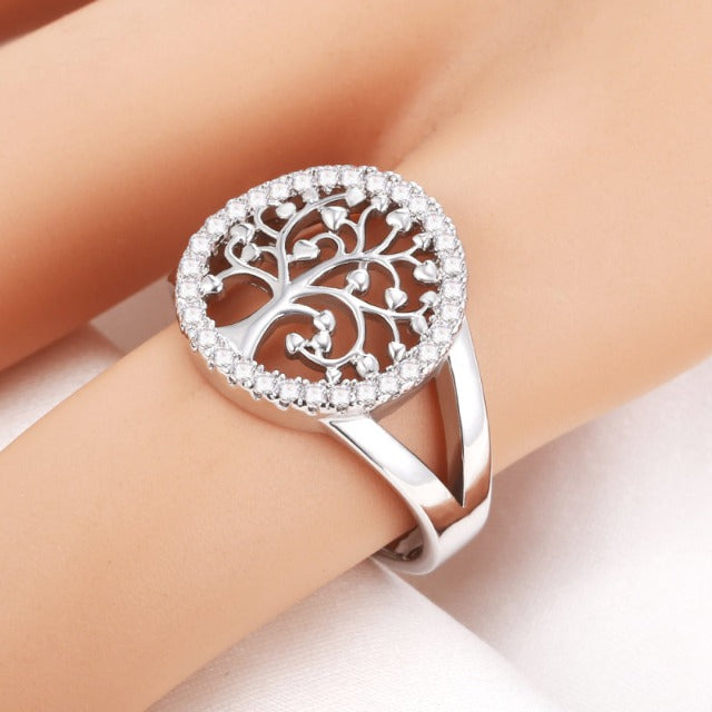 Yelina – Ring Lebensbaum in Gold oder Silber