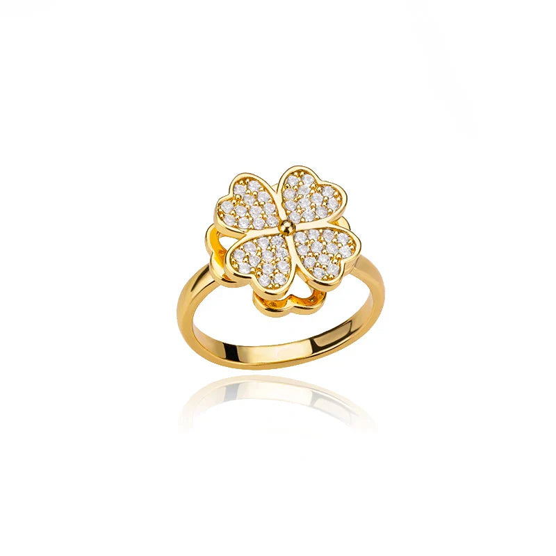 Dazel – Anti-Stress-Drehender Ring mit Vierblättrigem Kleeblatt