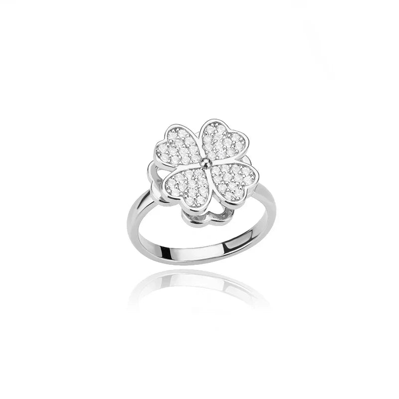 Dazel – Anti-Stress-Drehender Ring mit Vierblättrigem Kleeblatt