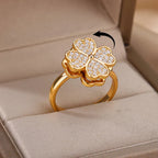 Dazel – Anti-Stress-Drehender Ring mit Vierblättrigem Kleeblatt