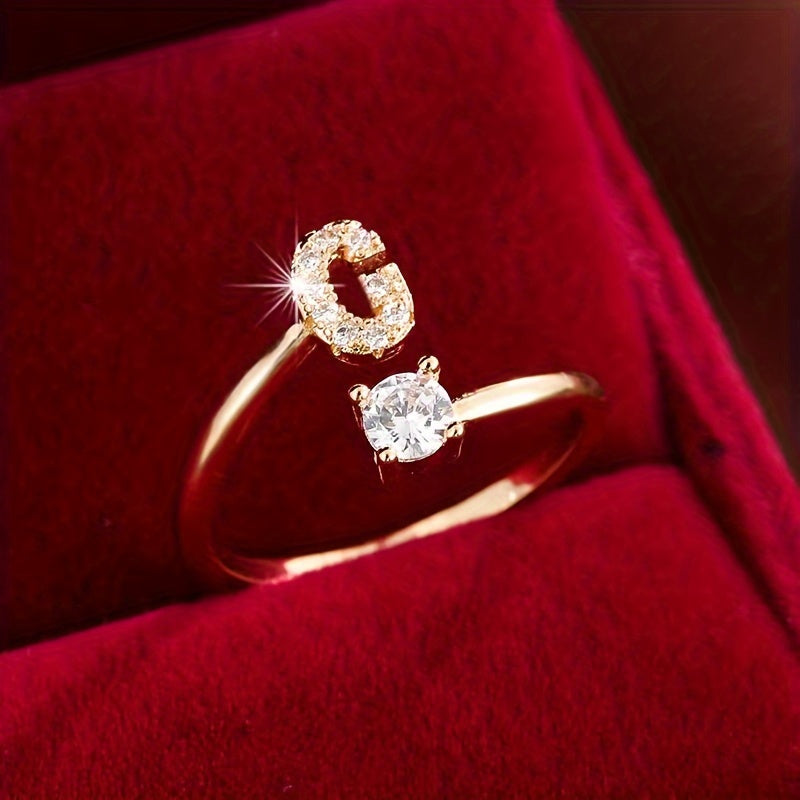 Nova – Moderner offener Ring mit Initiale