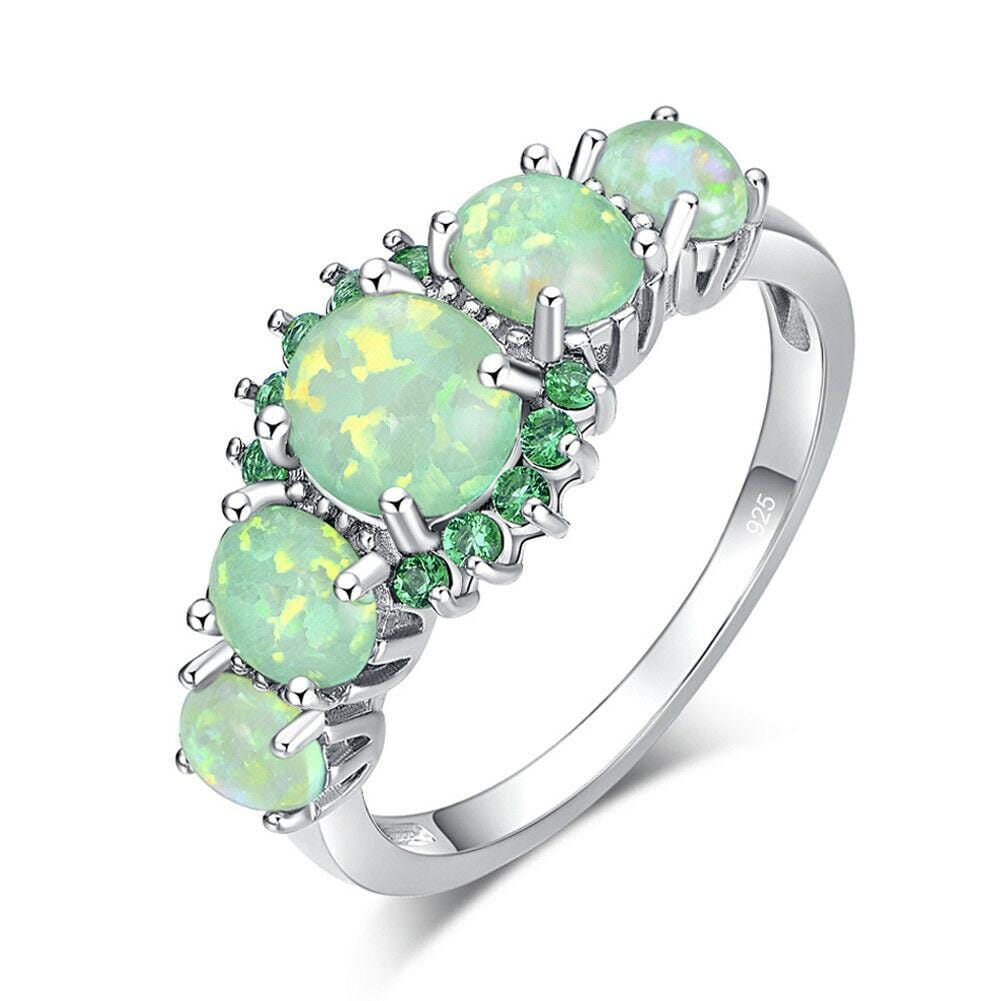 Toni – Ring Grüner Opal & Smaragd