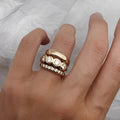 Freya – Ring-Set aus gehämmertem Gold