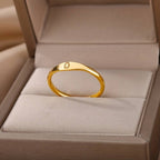 Schlichter Namensring  | Schlichter Ring mit gravierter Initiale