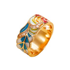Isolde – Ring mit handgemalten Blumenmotiven