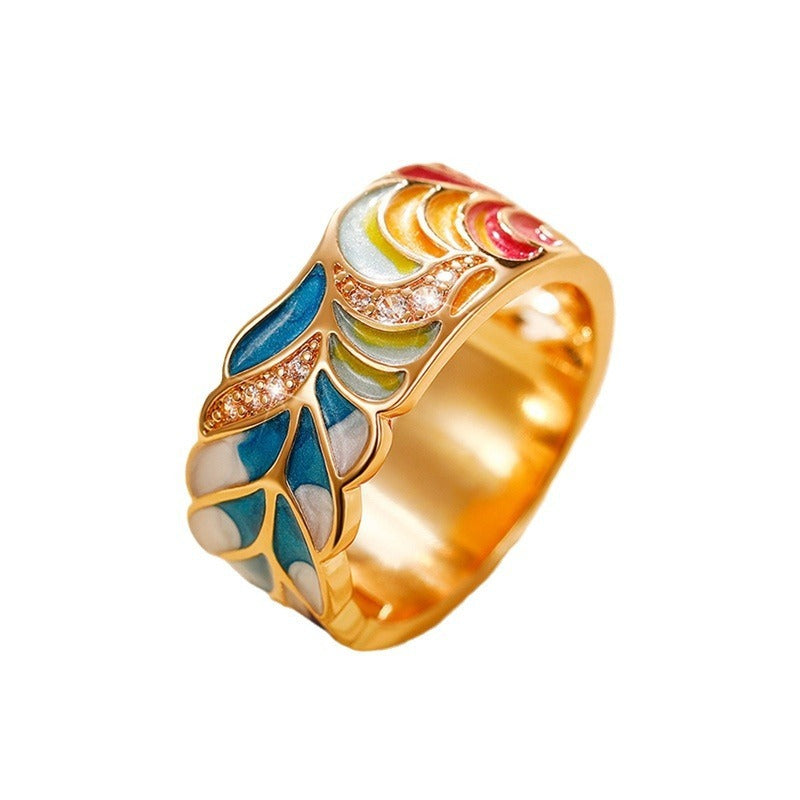 Isolde – Ring mit handgemalten Blumenmotiven