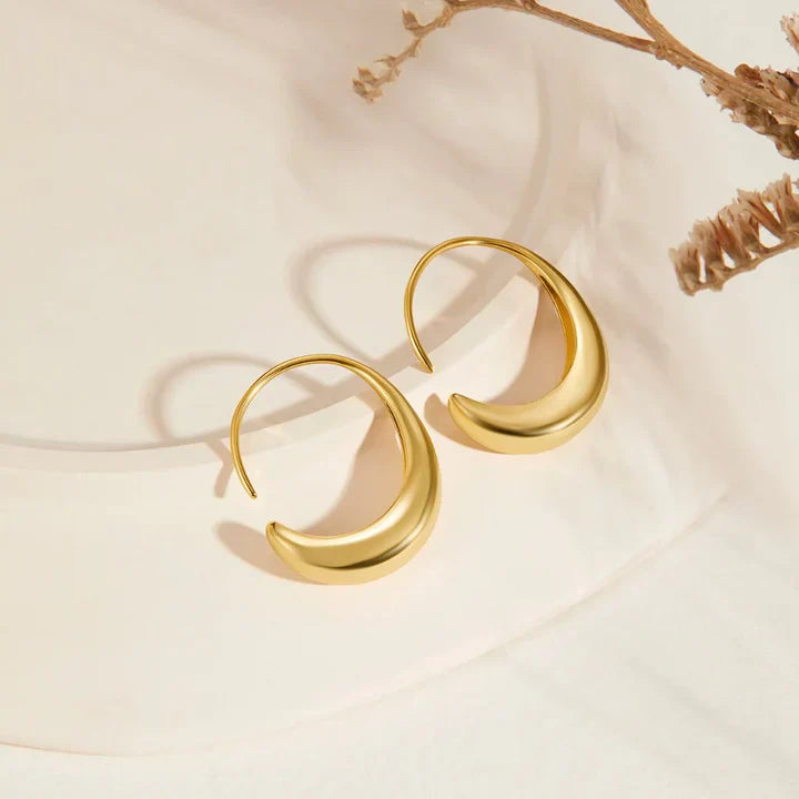 Klassische Tropfen-Ohrringe - Vintage Gold Hoop Ohrring