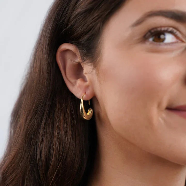 Klassische Tropfen-Ohrringe - Vintage Gold Hoop Ohrring