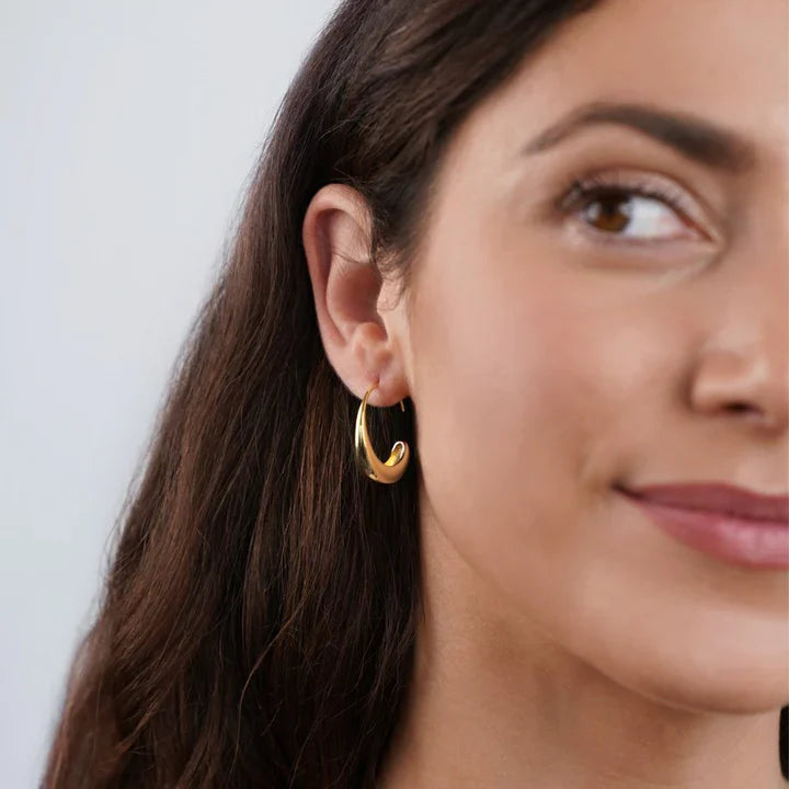 Klassische Tropfen-Ohrringe - Vintage Gold Hoop Ohrring