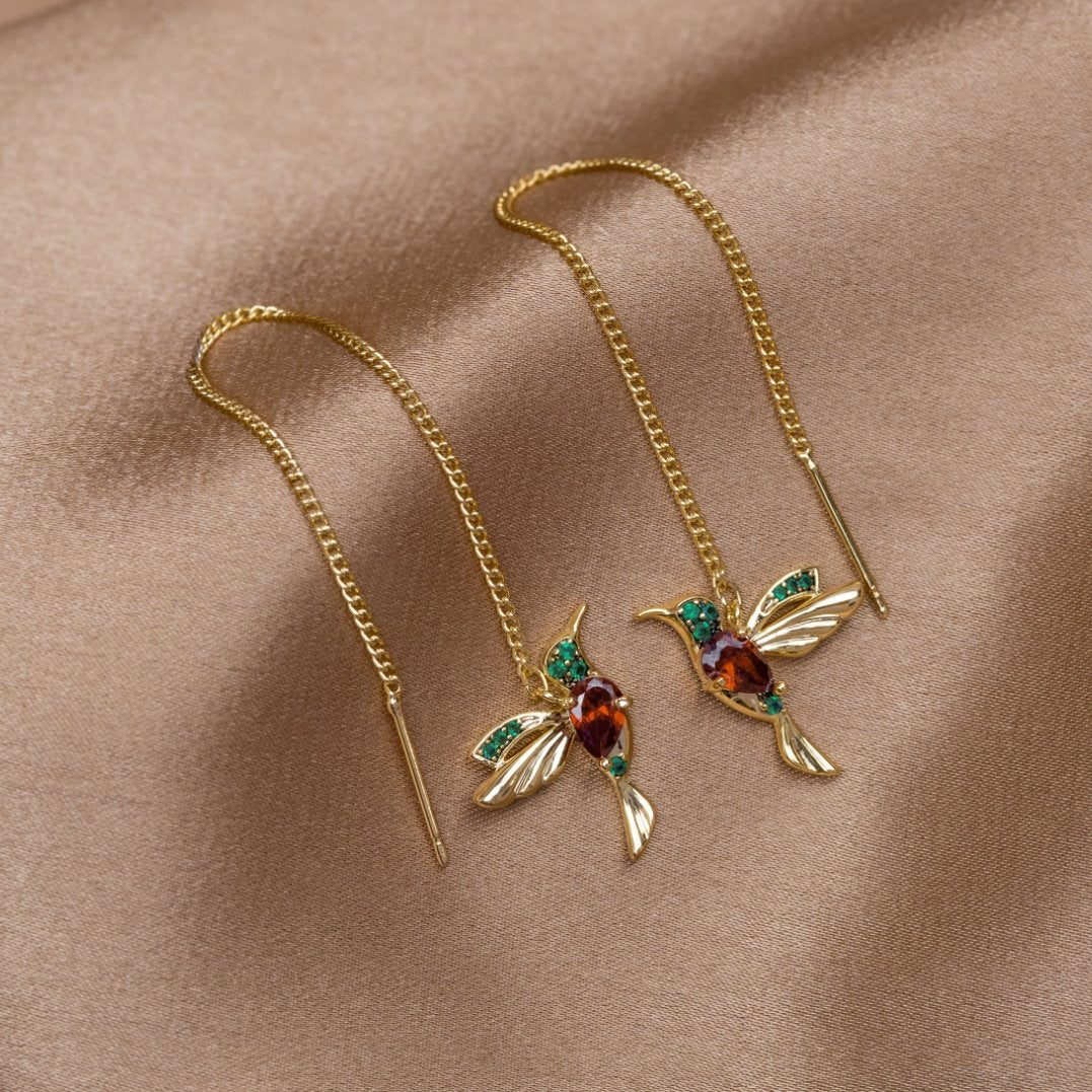 Lunara – Kolibri-Ohrringe mit Quasten