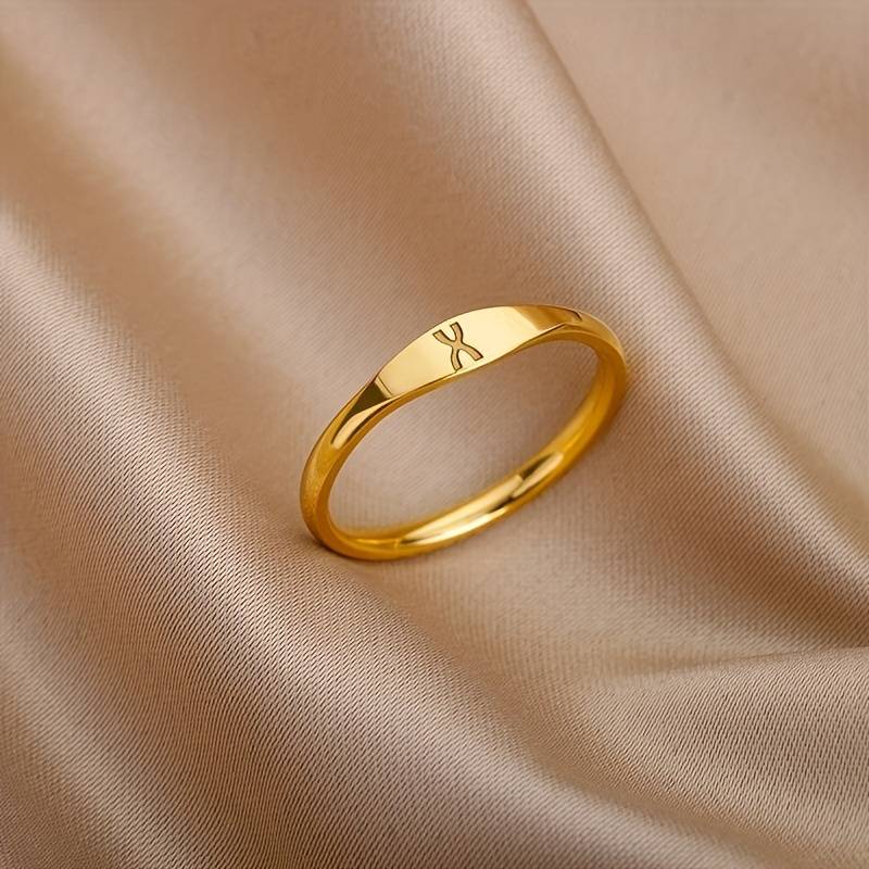 Schlichter Namensring  | Schlichter Ring mit gravierter Initiale