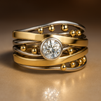 Dalia – Vintage Goldener Ring mit Eingefasstem Zirkonia