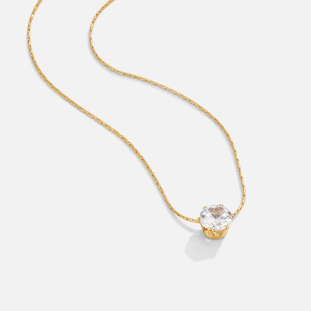 Amaris – Elegante goldene Halskette mit rundem Kristall