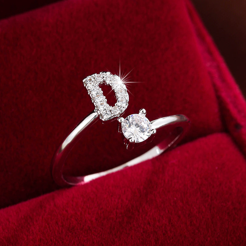 Nova – Moderner offener Ring mit Initiale