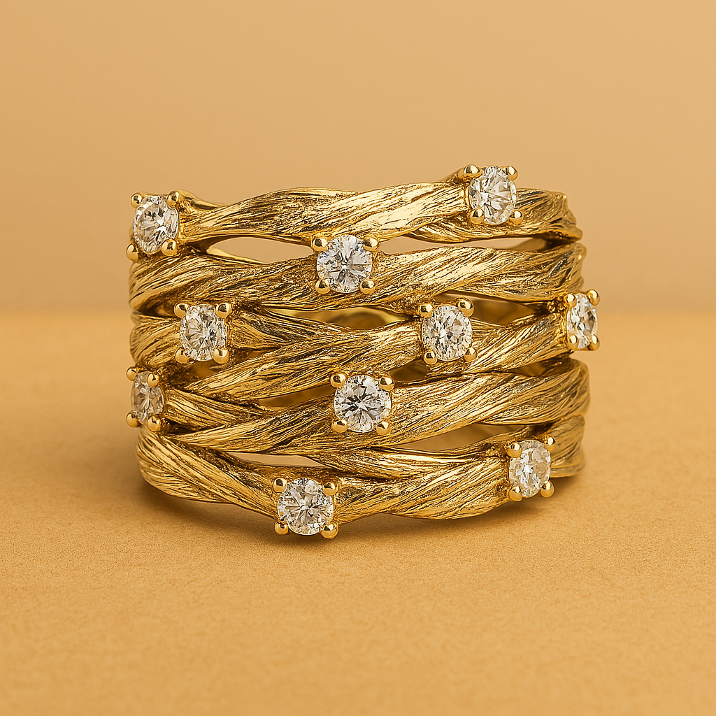 Marisse – Vintage-inspirierter Ring in Gold mit feinem Glanz