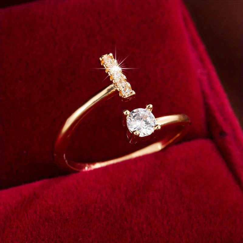 Nova – Moderner offener Ring mit Initiale