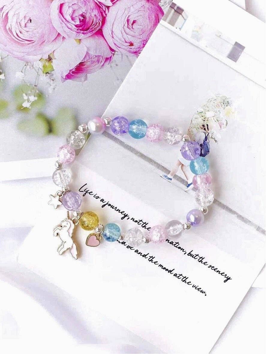 Dreamy - Perlenarmband mit Einhorn-Anhänger