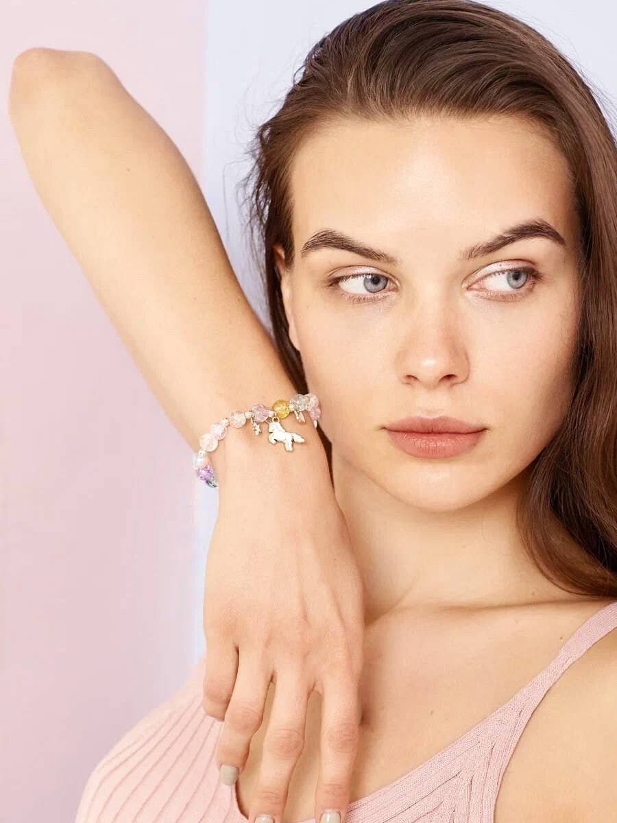 Dreamy - Perlenarmband mit Einhorn-Anhänger