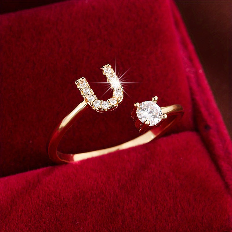 Nova – Moderner offener Ring mit Initiale