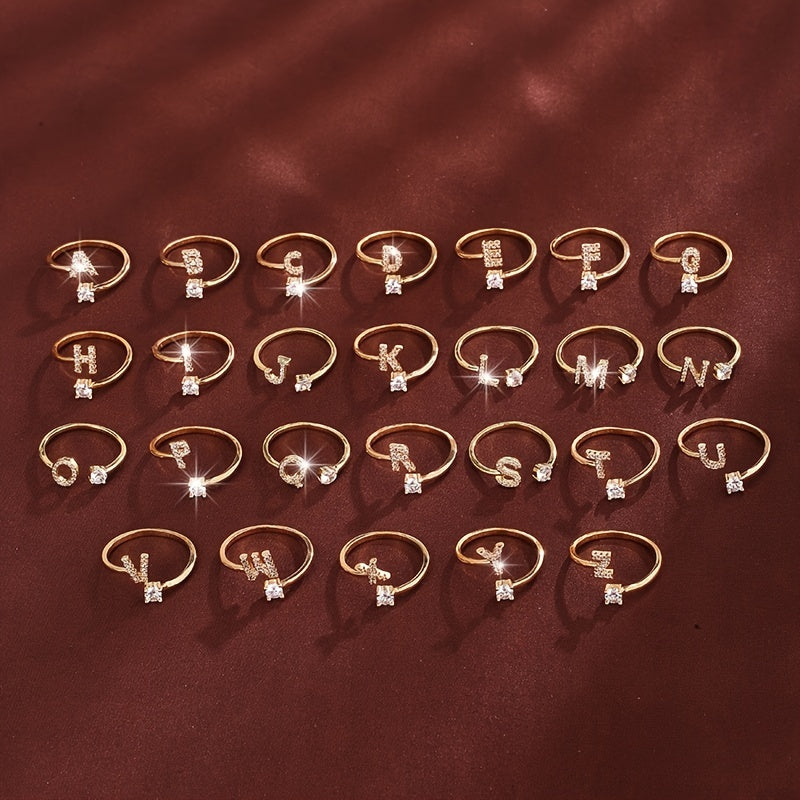Nova – Moderner offener Ring mit Initiale