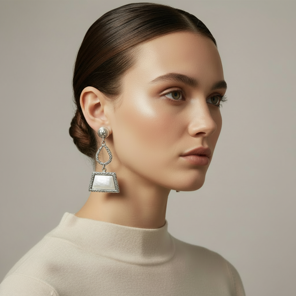 Vintage Silber-Drop-Ohrringe