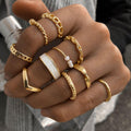 10 Stück modische Ringe - Trendy Mix & Match Ringe