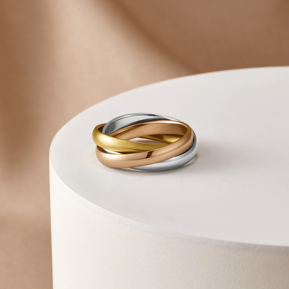 Elena – Stilvoller Dreifachring in drei Farben