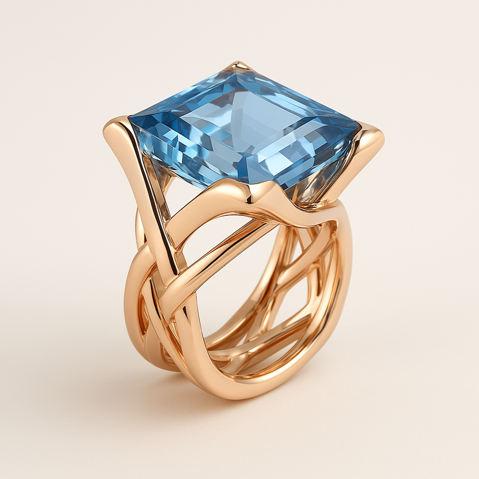Melina – Vintage-Ring mit blauem Detail