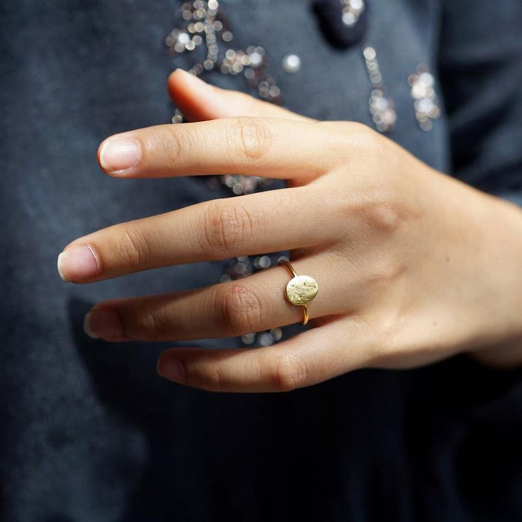 Geburtstagsblume Ring - Personalisierter zierlicher Ring