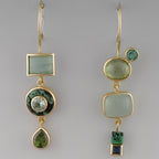 Nadia – Retro Grüne Hängende Ohrringe