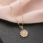 Jennie – Kette Sonnenblume aus Kristall und goldener Veredelung