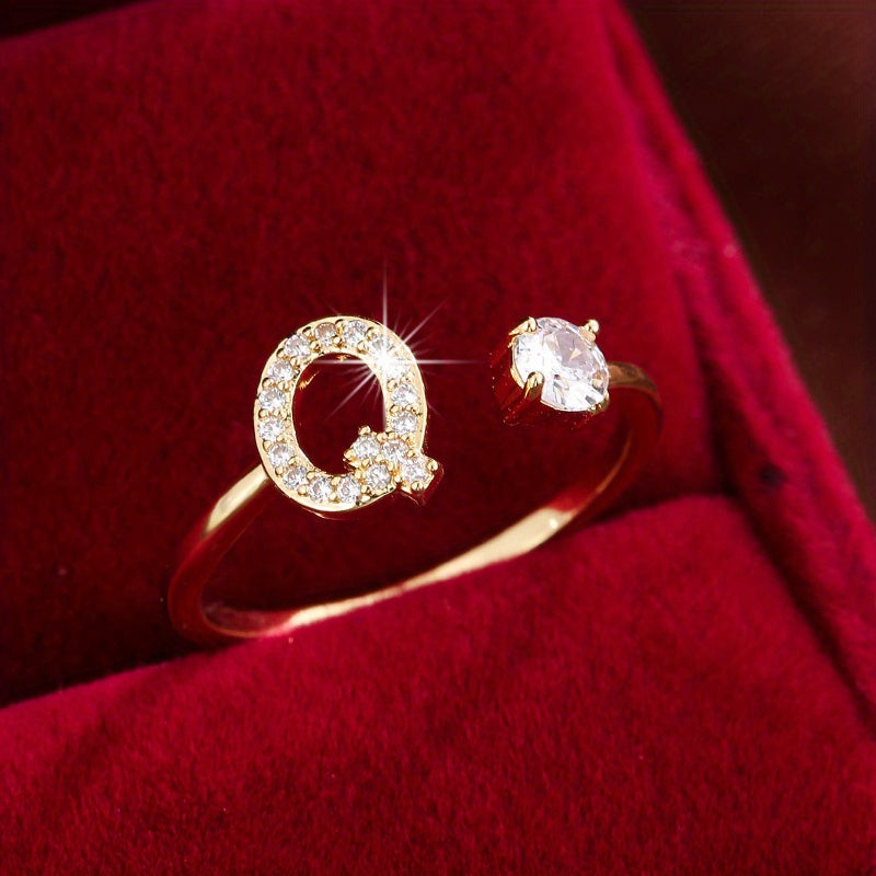 Nova – Moderner offener Ring mit Initiale