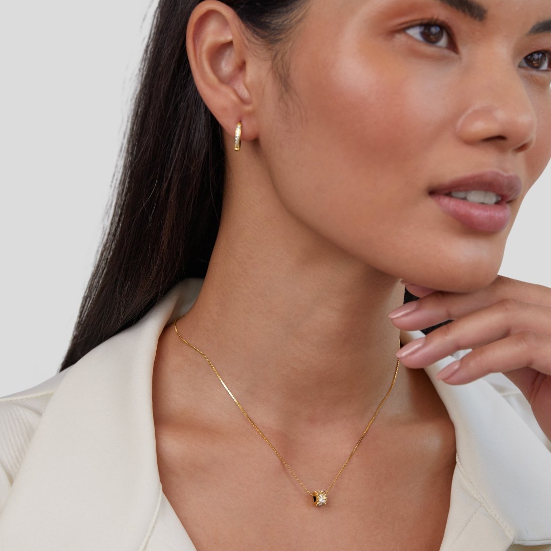 Gigi – Kristallhalskette in 18K Gold