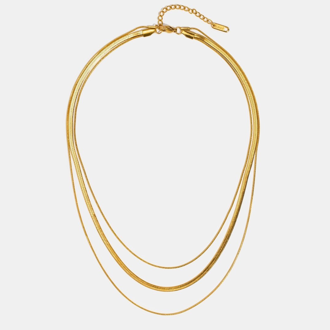 Agot – Mehrschichtige Halskette in Gold