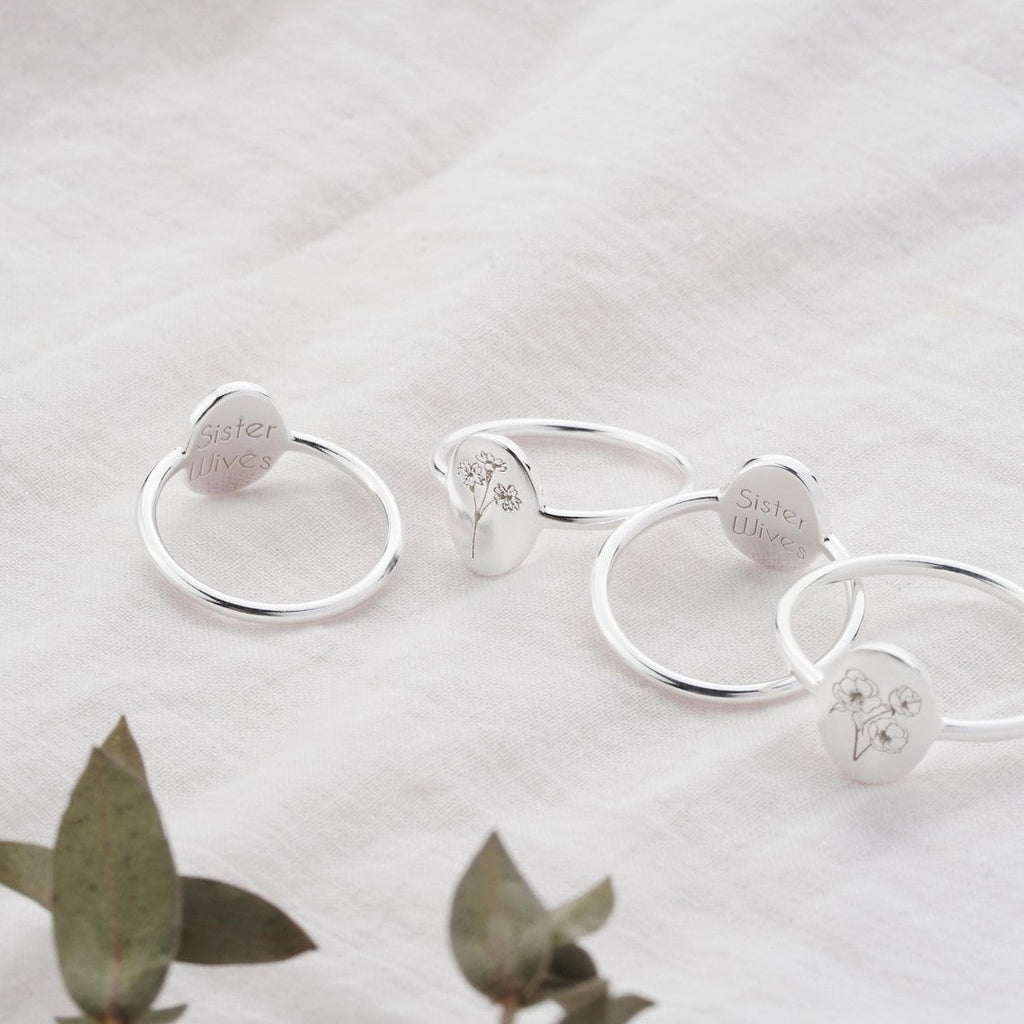 Geburtstagsblume Ring - Personalisierter zierlicher Ring