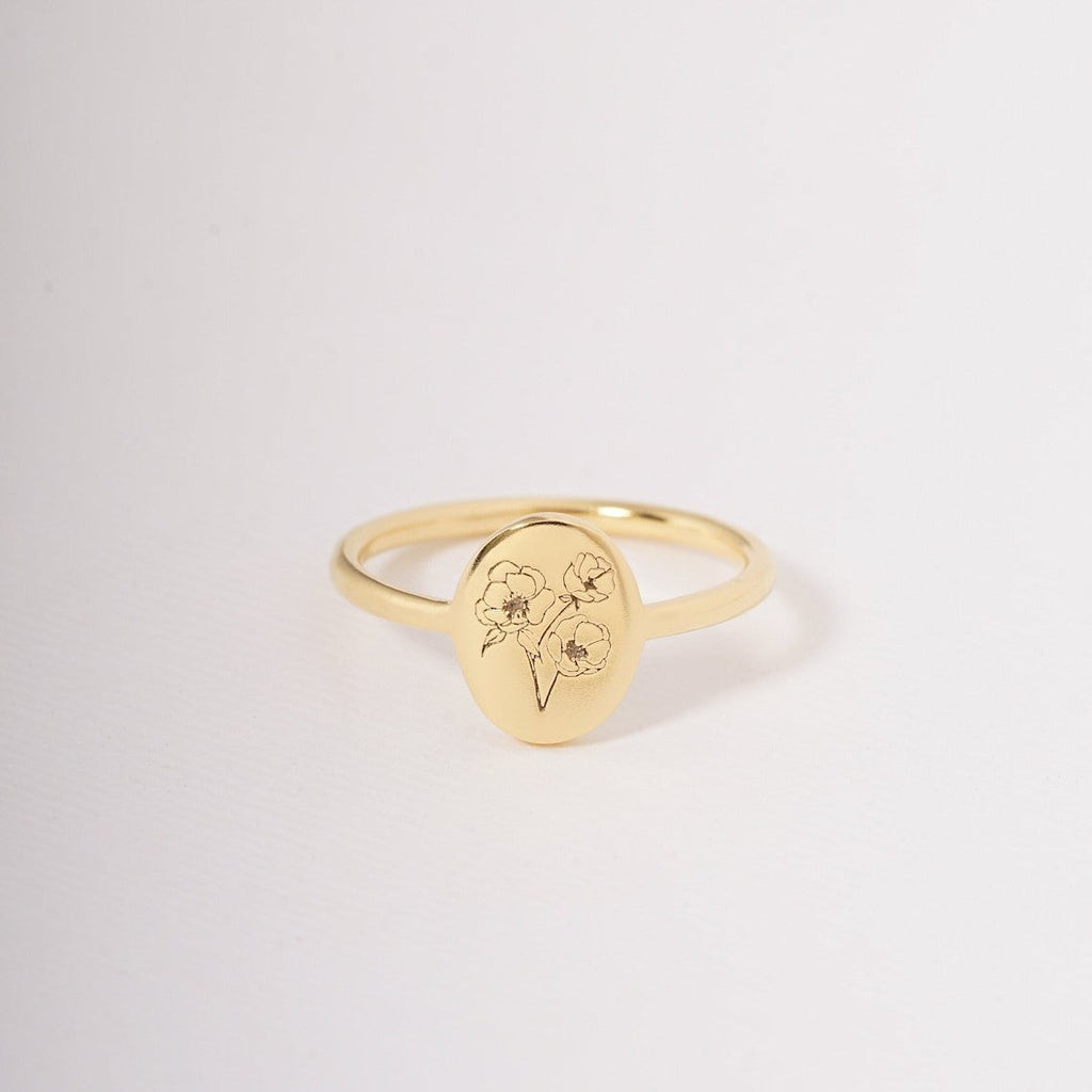 Geburtstagsblume Ring - Personalisierter zierlicher Ring