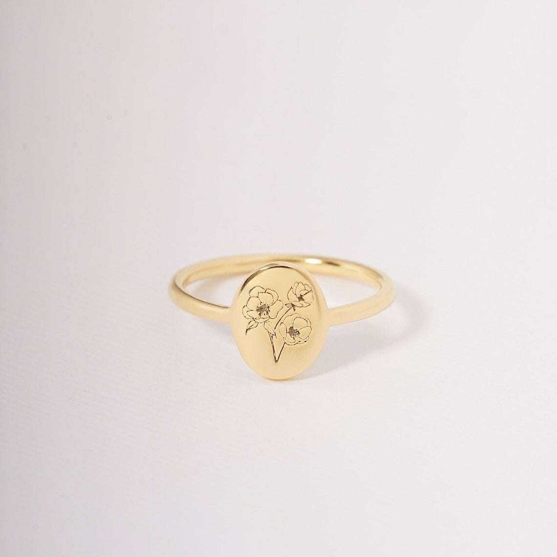 Geburtstagsblume Ring - Personalisierter zierlicher Ring