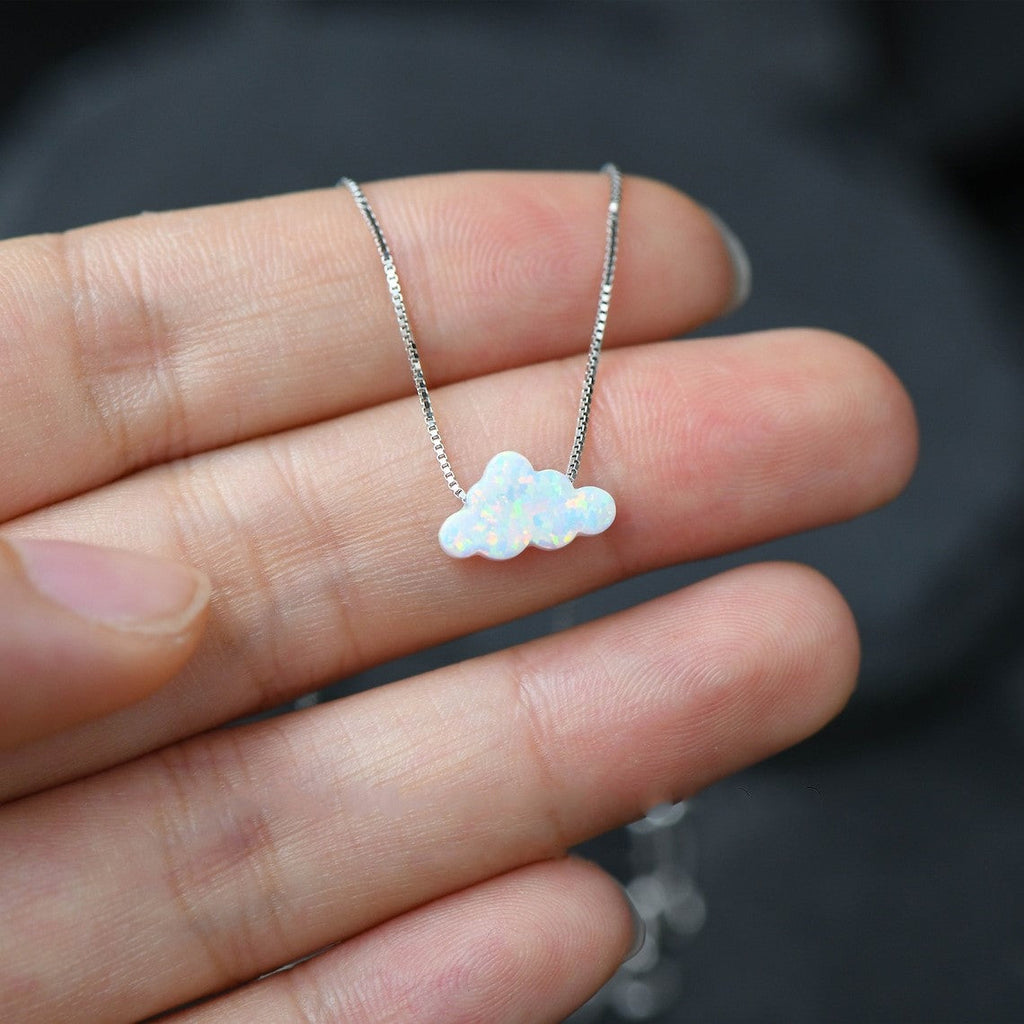 Wolken Opal Halskette - Wolken Anhänger Halskette