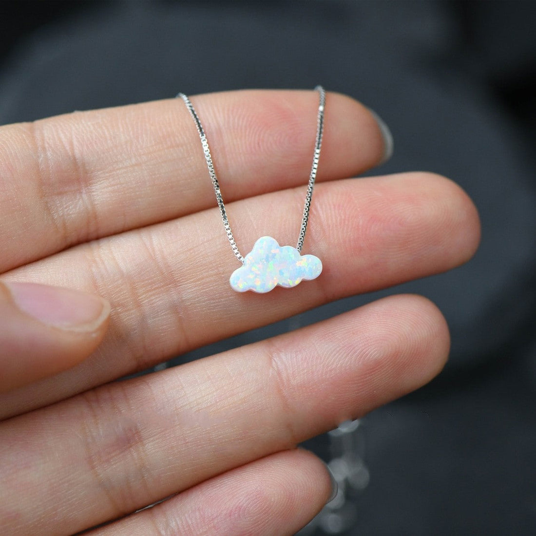 Wolken Opal Halskette - Wolken Anhänger Halskette