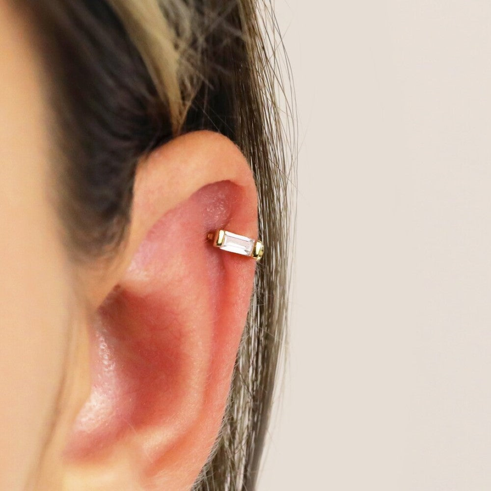 Ohrspange mit Diamanten - Baguette-Ohrringe