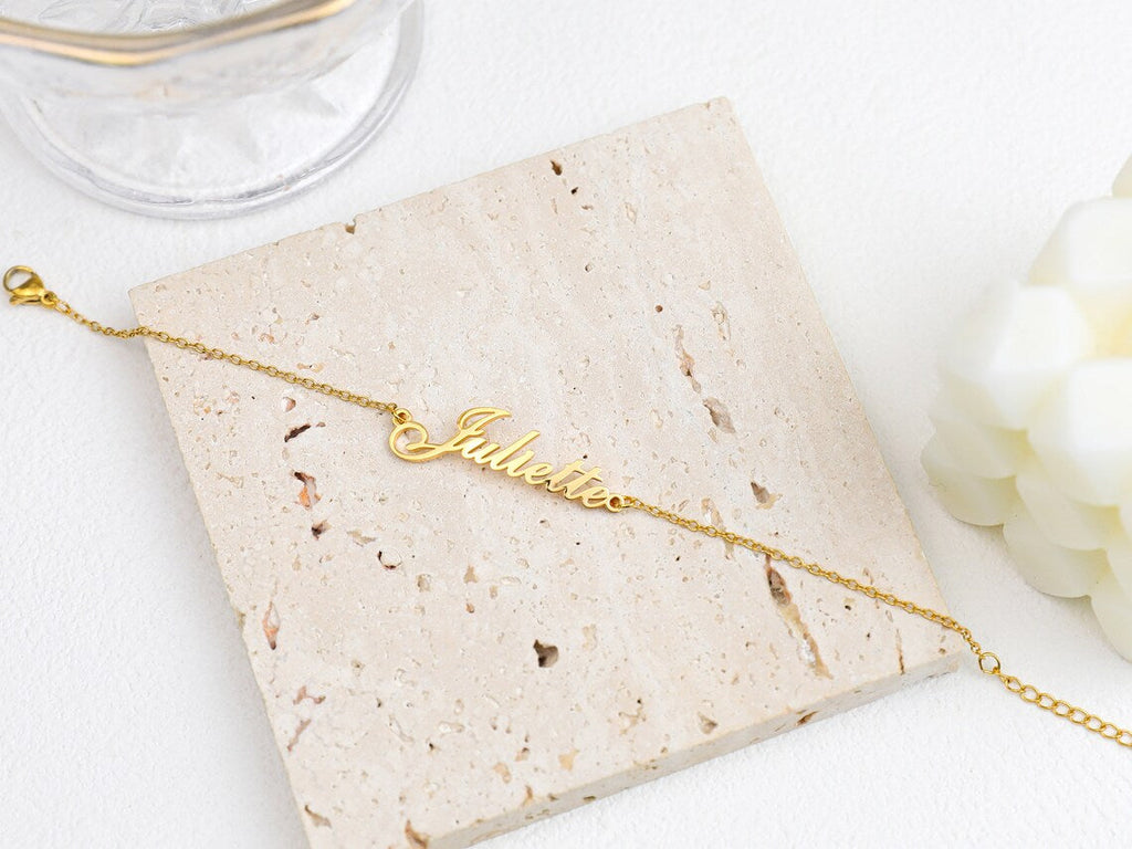 Personalisierte Goldene Namens-Fußkette - Mit deinem Namen