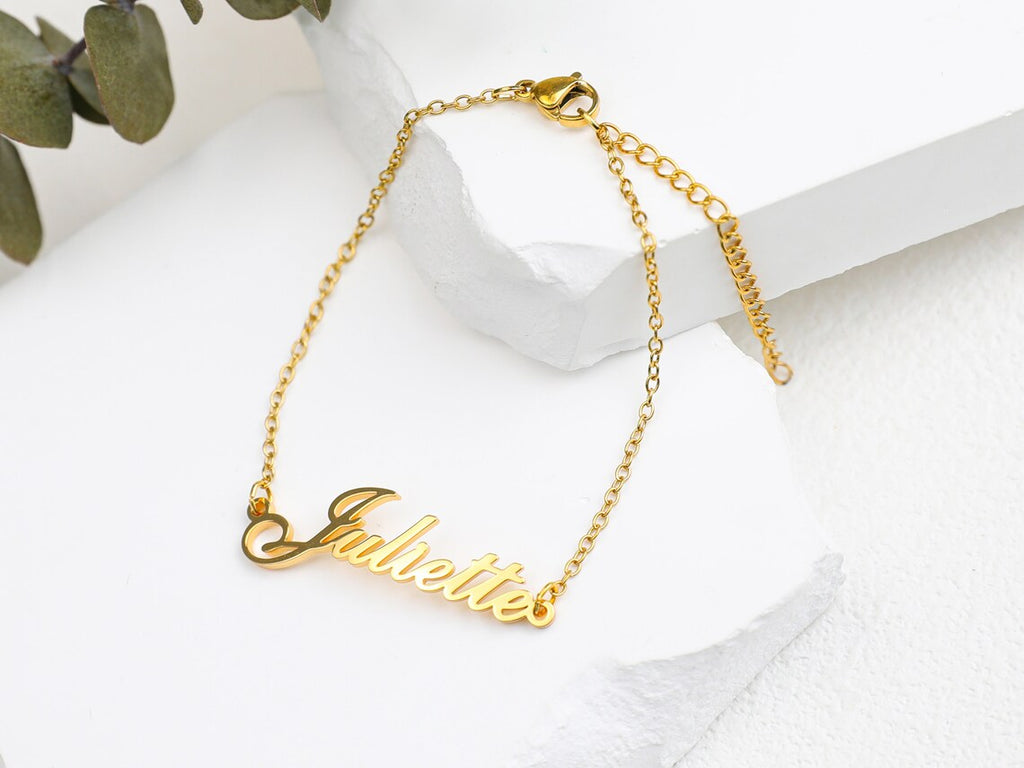 Personalisierte Goldene Namens-Fußkette - Mit deinem Namen