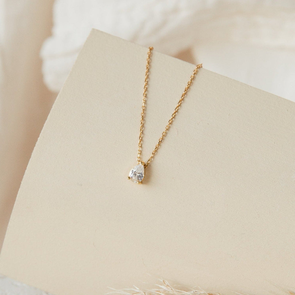 Birne Diamant - Tropfenförmige Diamant-Halskette